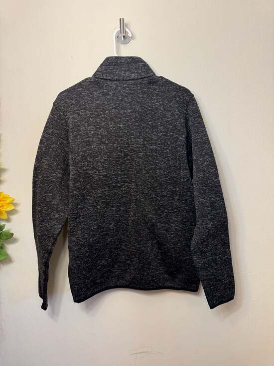 Port Authority full-zip sweater fleece jacket in a dark charcoal heather. - Picture 2 of 4